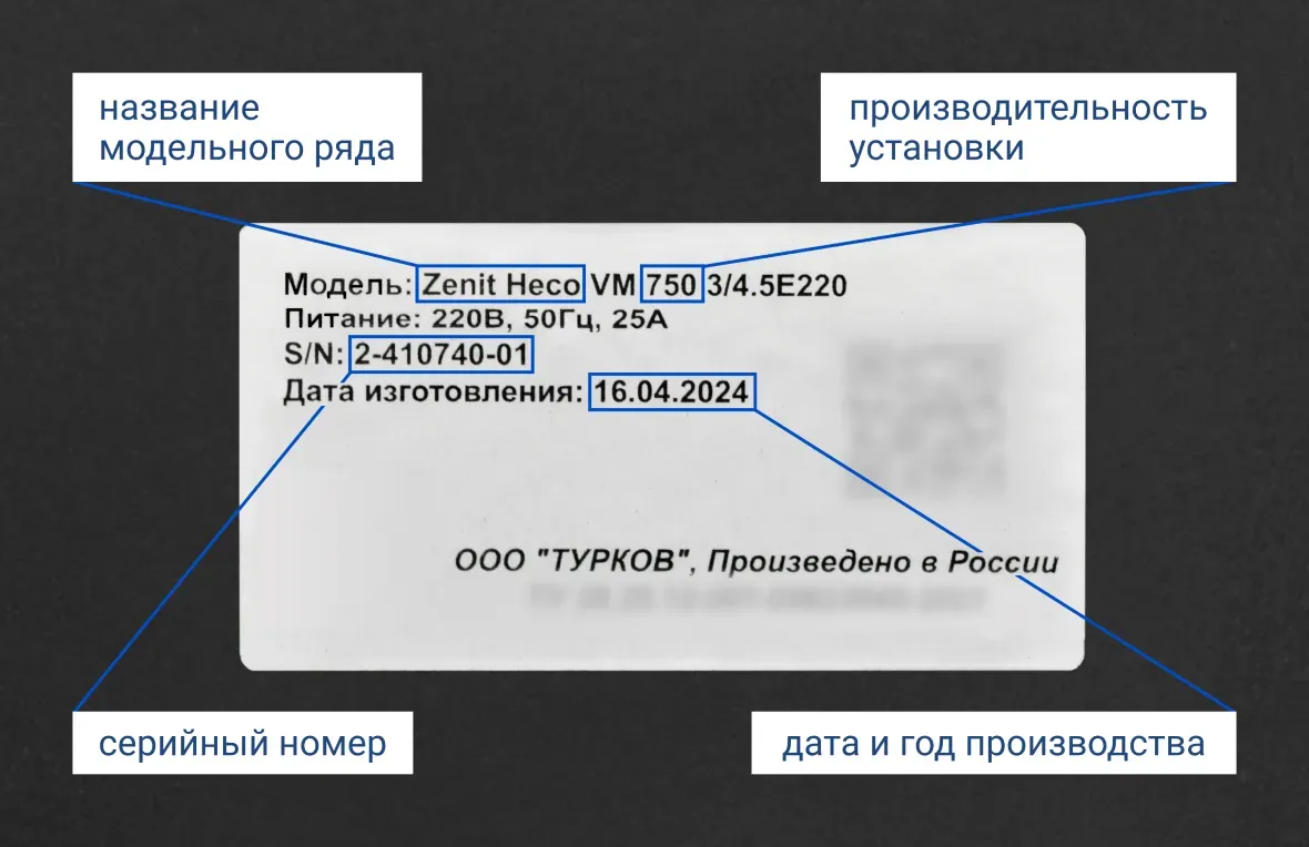 Маркировка оборудования